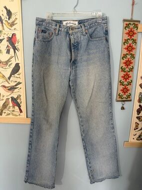 Vintage Express Bleus Flare Jeans 90s Bootcut 7/8R 15in Flat